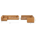 Sofa sectionnel gauche Mello Taos en cuir beige